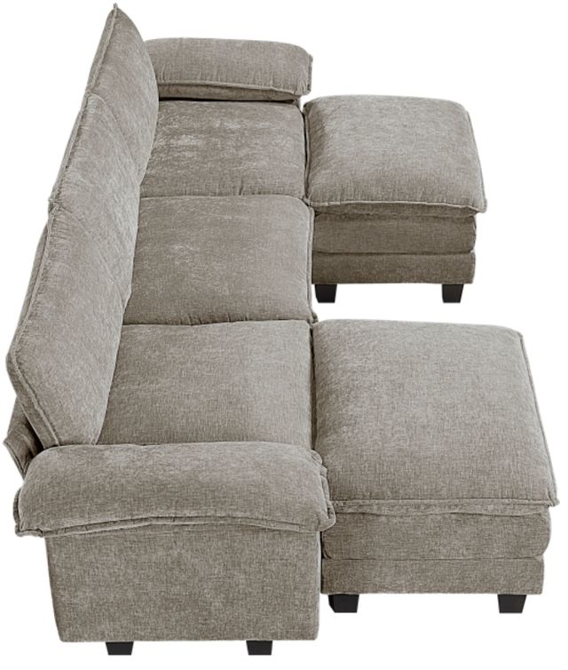 Homelegance® Dublin 5-Piece Dark Pewter Modular Sectional with Ottoman-3
