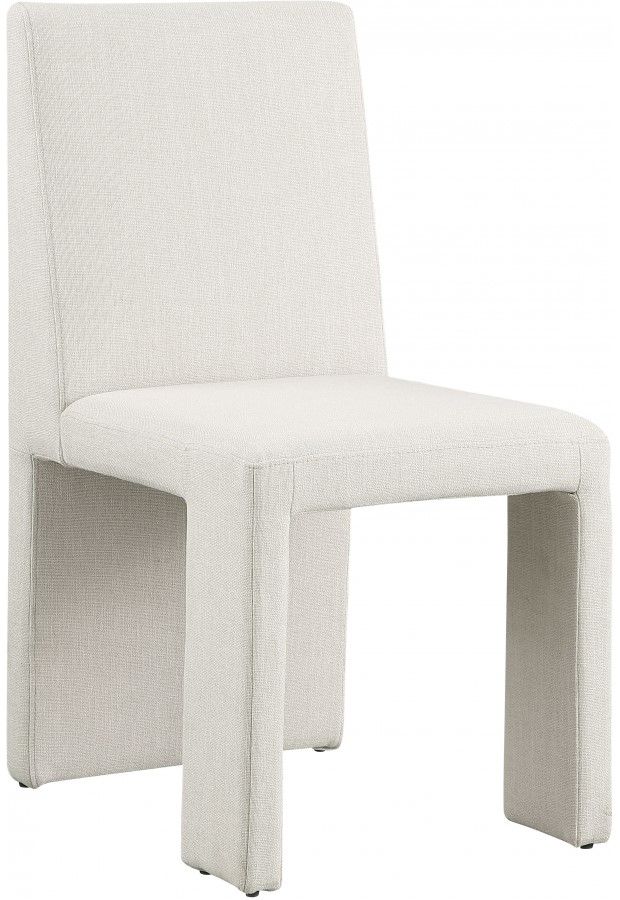 Meridian Furniture Benson Cream Linen Upholstered Dining Side Chair-0