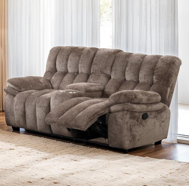 Furniture of America® Hieronymus Dark Brown Manual Loveseat-1