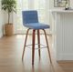 Armen Living Vienna 2-Piece Vintage Blue/Walnut Swivel Barstool Set-1