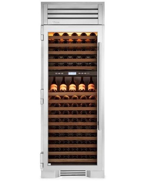 True® 30” 20.6 Cu. Ft. Stainless Steel Dual Zone Left Hinge Wine Column with Glass Door-0