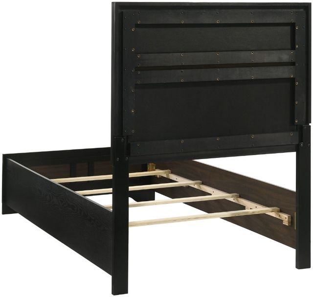 Coaster® Miranda Black Upholstered Twin Panel Bed -1