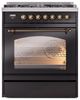Ilve® Nostalgie II Series 30" Glossy Black Pro Style Dual Fuel Range-2