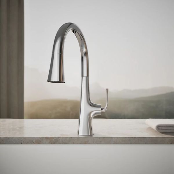 KOHLER® Graze® Polished Chrome Kitchen Sink Faucet with 3-Function Sprayhead-3