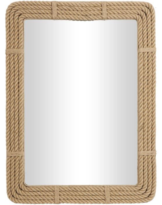 Deco Marche Brown Rectangular Jute Rope Wall Mirror-0