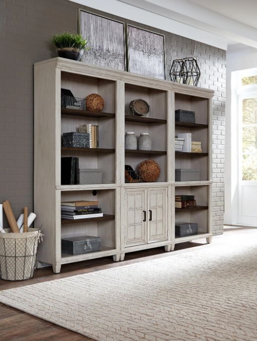 aspenhome® Caraway Aged Ivory Open Bookcase-1