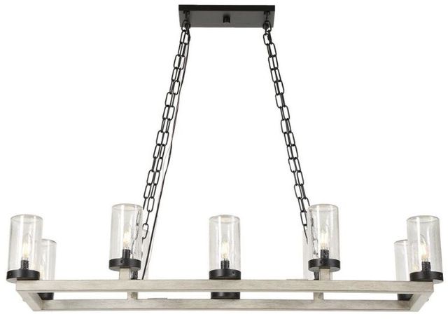 Uttermost® Edgecomb Faux Beechwood/Matte Black 10-Light Indoor-Outdoor Chandelier-1