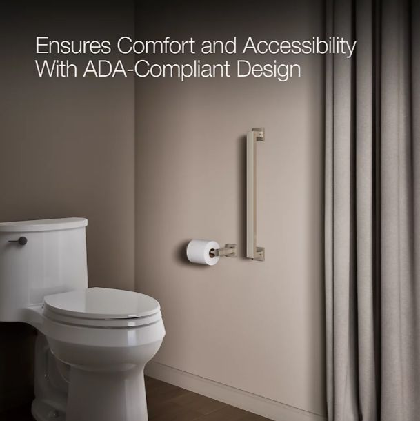 KOHLER® Square Vibrant Brushed Nickel 18" Grab Bar-3