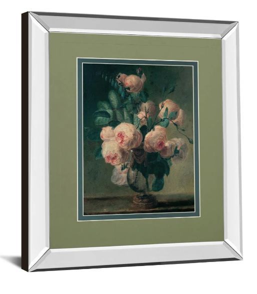 Classy Art Le Vase Fleuri by Pierre Redoute Mirror Framed Wall Art-1