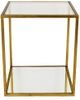 Zeugma Imports Glass Top Rectangular Side Table with Gold Base-1