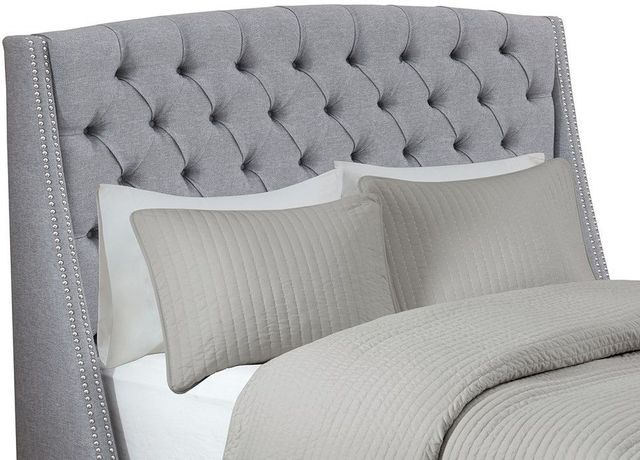 Olliix by Madison Park Grey Queen Harper Upholstery Headboard-3