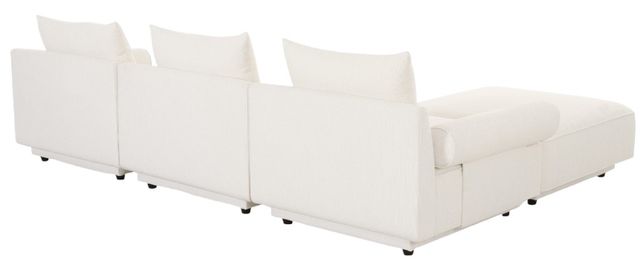Moe's Home Collection Rosello Lounge 4-Piece White Left-Arm Facing Modular Sectional and Ottoman-3