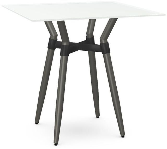 Amisco Customizable Link White Glass 36" Square Counter Height Table-0