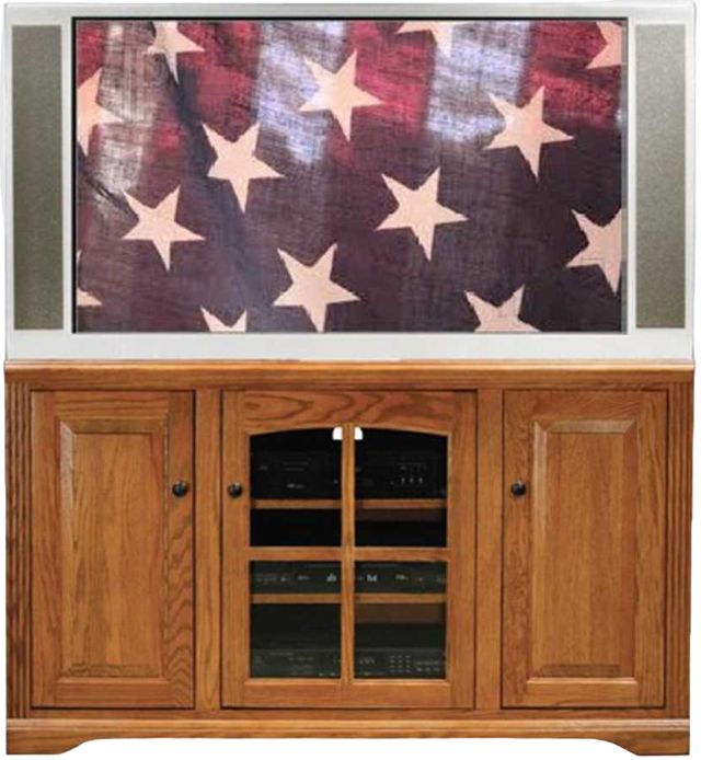 American Heartland Manufacturing Oak 55" Arched Base TV Stand-1