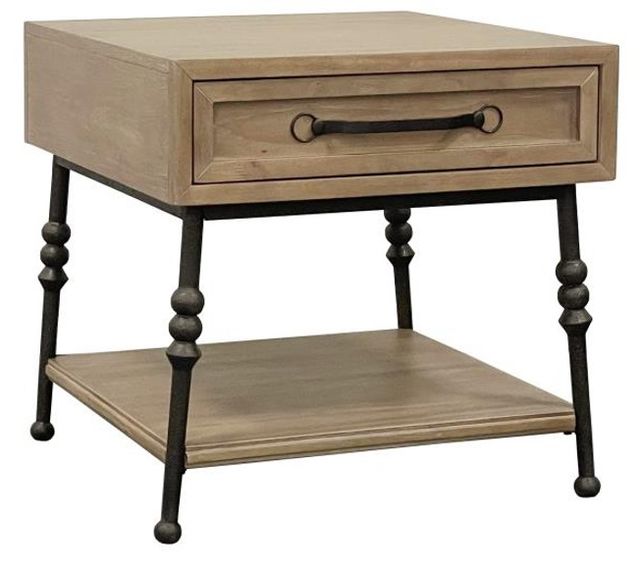 Bernards Tarrington Cashew Accent End Table with Black Legs-0