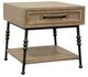 Bernards Tarrington Cashew Accent End Table with Black Legs-0