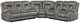 New Classic® Home Furnishings Morello 3-Piece Gray Curved Power Reclining Sectional-0