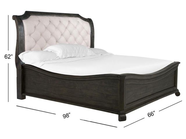 Magnussen Home® Bellamy Beige/Peppercorn Queen Upholstered Sleigh Bed-2