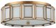 Currey & Company Daze Antique Brass/White Flush Mount-0
