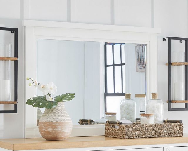 Signature Design by Ashley® Ashbryn White/Natural Bedroom Mirror-5
