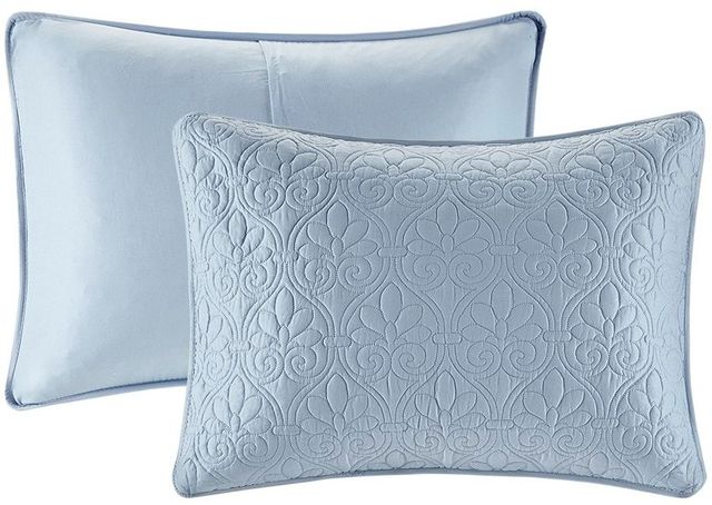 Olliix by Madison Park Blue Queen Quebec Reversible Bedspread Set-3