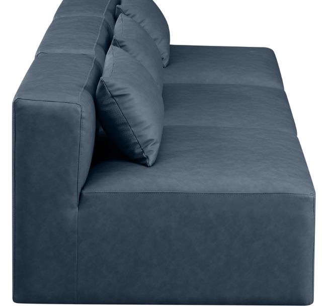 Meridian Furniture Cube 3-Piece Navy Blue Vegan Leather Sofa-2