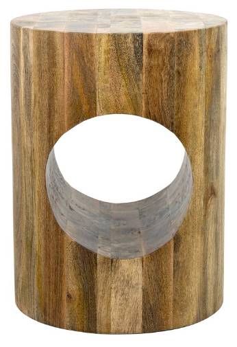 YHD Lati Natural Round Accent Table-1