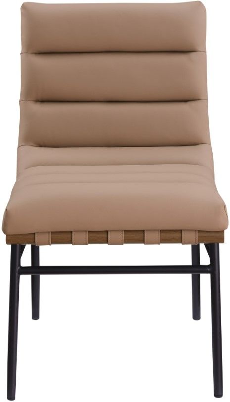 Meridian Furniture Burke Black/Tan Vegan Leather Dining Chair-1