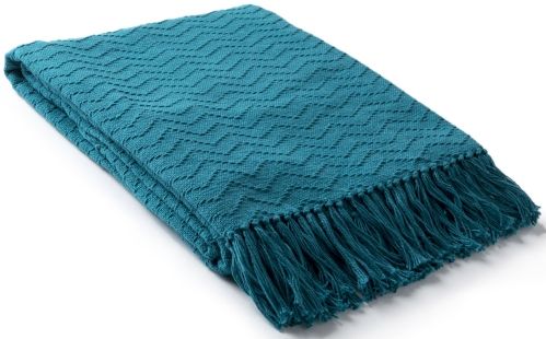 Surya Thelma Teal 50"x60" Throw Blanket-1