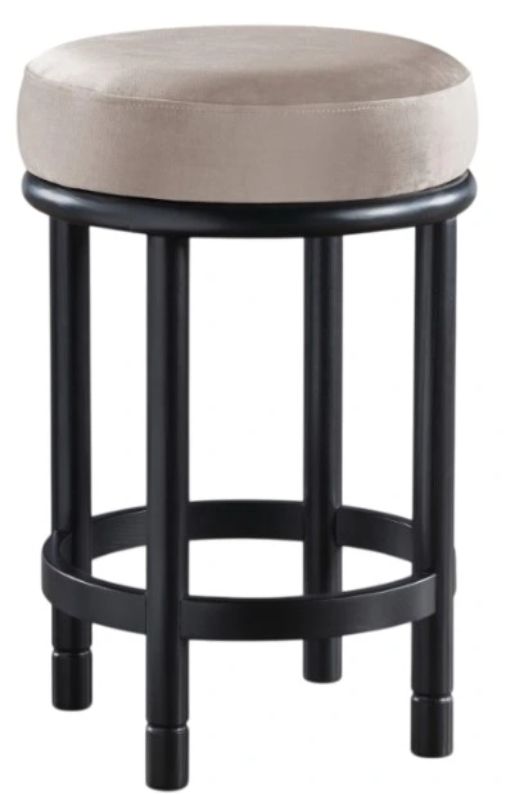 Meridian Furniture Monette Taupe/Black Upholstered Counter Stool-0
