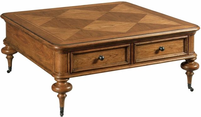 American Drew® Berkshire Pearson Warm Cognac Square Cocktail Table-0