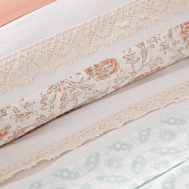 Olliix by Madison Park 9 Piece Coral Queen Dawn Cotton Percale Comforter Set-3