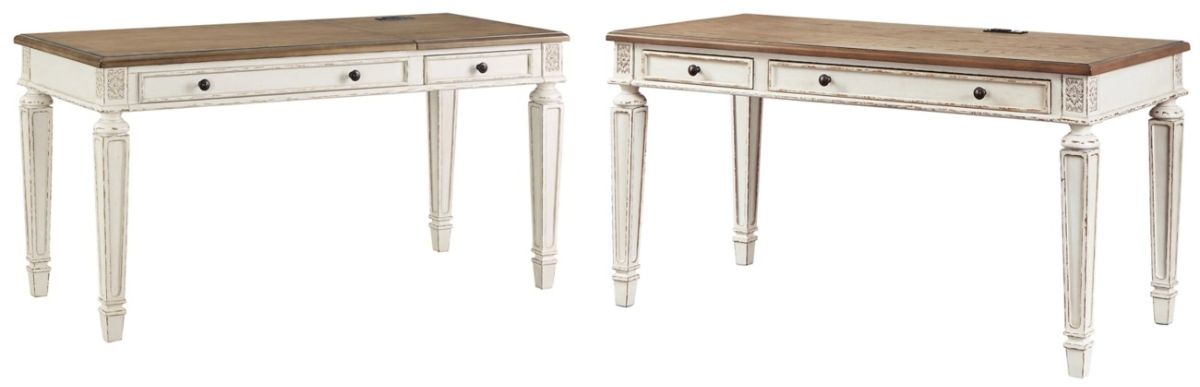 Signature Design by Ashley® Realyn 2-Piece White/Brown Home Office Desk Set
