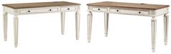 Signature Design by Ashley® Realyn 2-Piece White/Brown Home Office Desk Set