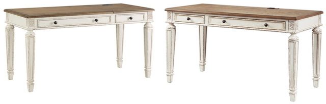 Signature Design by Ashley® Realyn 2-Piece White/Brown Home Office Desk Set-0