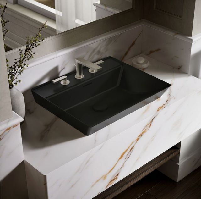 Kohler Brazn® Honed Black 23" x 19" Rectangular Vessel Bathroom Sink-2