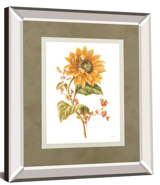 Classy Art Floursack Autumn I On White By Danhui Nai Mirror Framed Wall Art-0