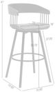 Armen Living Athena Light Gray/Black Swivel Bar Stool-3