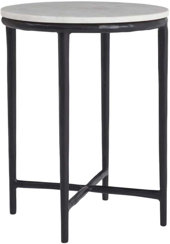 Renwil® Veroia White Accent Table with Matte Black Base-0