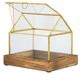 A & B Home Clear/Gold 8.5" Glass House Box-5