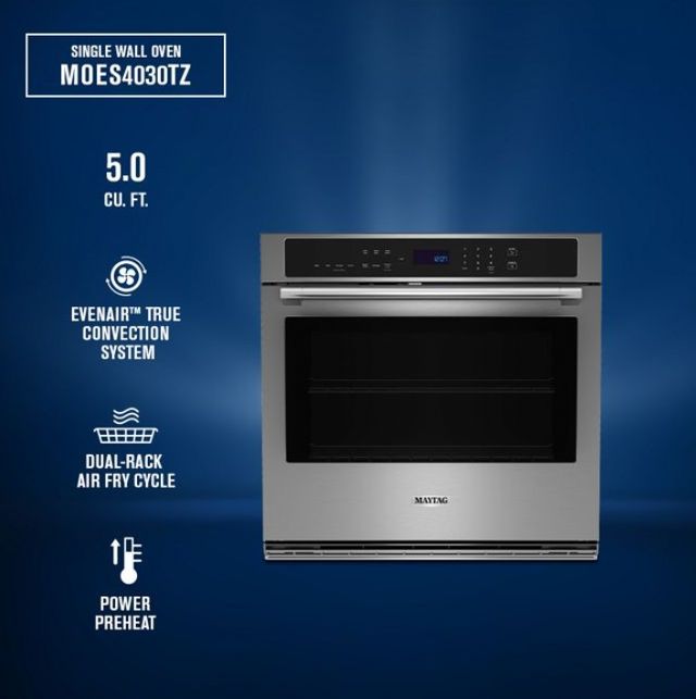 Maytag® 30” Fingerprint Resistant Stainless Steel Single Electric Wall Oven with EvenAir™ True Convection System-5
