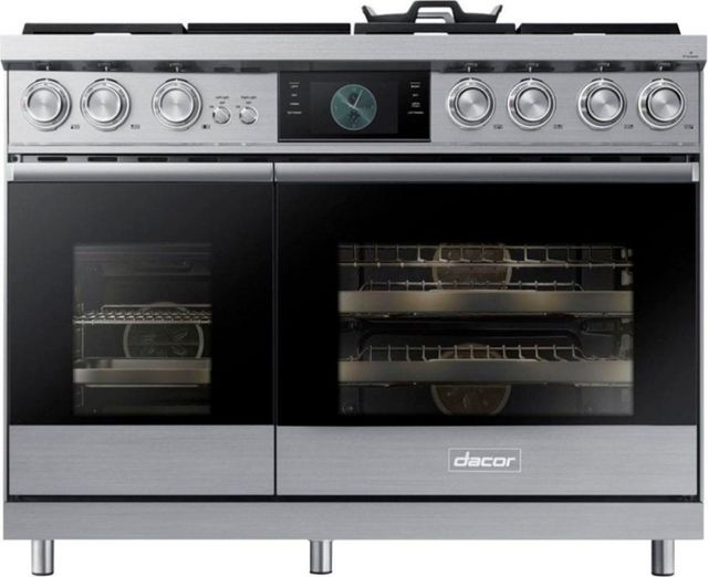 Dacor® 48" Silver Stainless Pro Style Dual Fuel Range-0