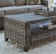 Signature Design by Ashley® Oasis Court 4-Piece Gray Aluminum/Fabric/Resin Outdoor Conversation Set-3