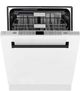 ZLINE Autograph Edition 24" White Matte Built In Dishwasher with Matte Black Handle-2