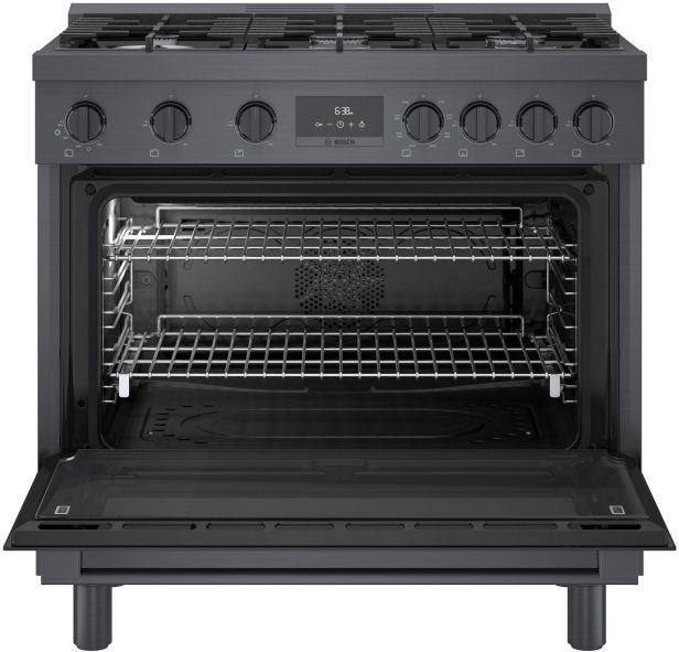 Bosch® 800 Series 36" Black Stainless Steel Pro Style Dual Fuel Range-1