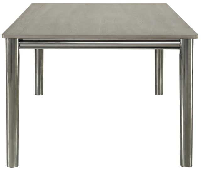 New Classic® Home Furnishings Lennox Gray Dining Table with Silver Base-3