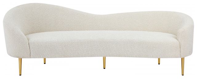 Meridian Furniture Ritz Cream Boucle Fabric Sofa-1