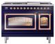 Ilve® Nostalgie II Noblesse 48'' Midnight Blue Pro Style Dual Fuel Range with Copper Trim-1
