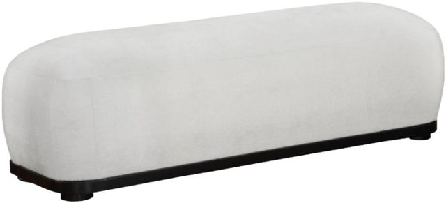 Meridian Furniture Calum Cream/Black Chenille Fabric Bench-0