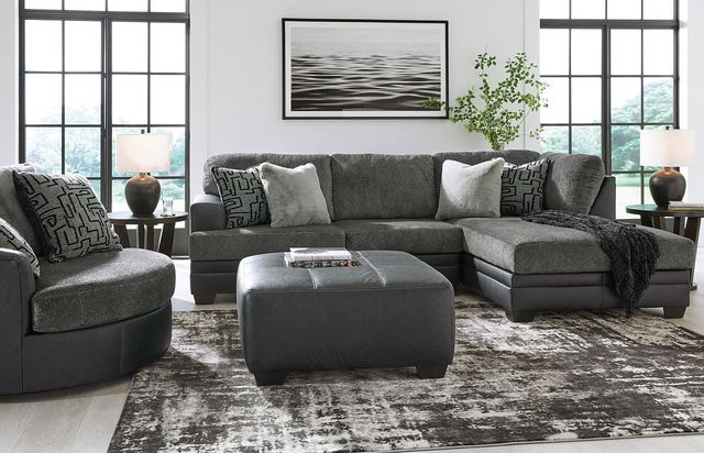Benchcraft® Brixley Graphite Oversized Swivel Accent Chair-5